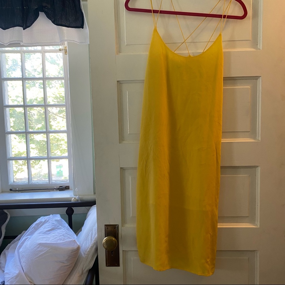 Yellow silk Hansen and Gretel dress